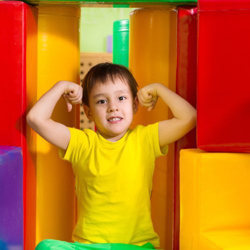 Child Enjoying Playtime in Vibrant Play Structure